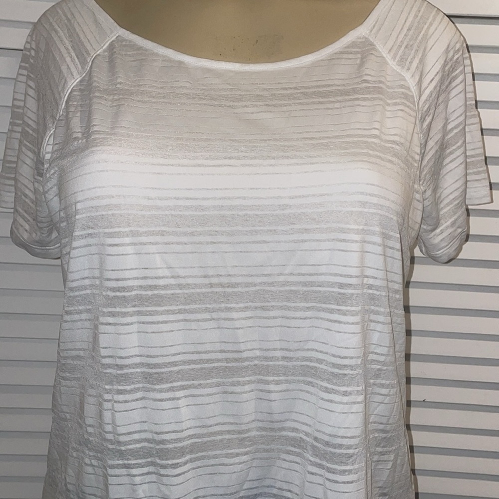 Athleta Sun Stripe Tee White - Picture 5 of 7